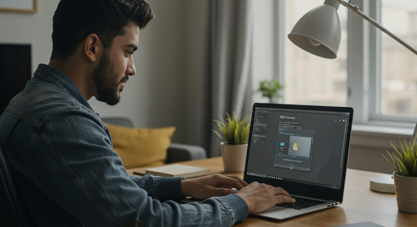 User running a virtual desktop interface on Linux, demonstrating how to run Windows on Linux for remote access to Windows environments.