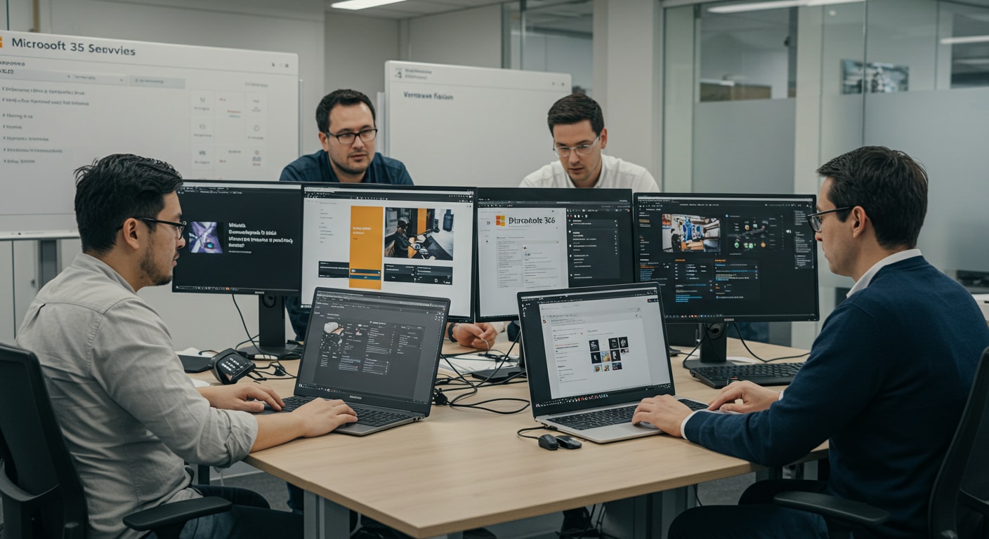 Team of Mac users collaborating with Microsoft 365 services using Parallels Desktop vs VMware Fusion