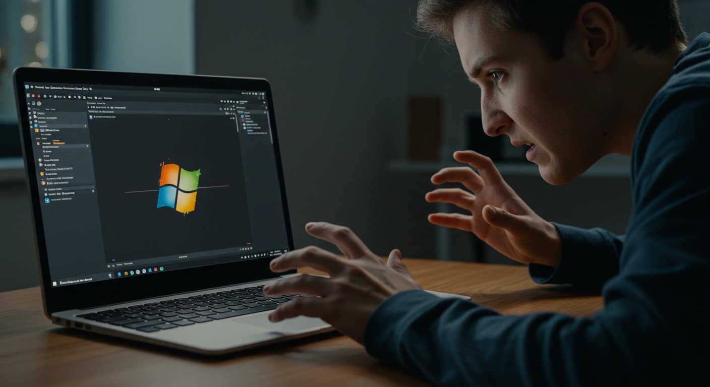 Frustrated user dealing with compatibility issues while attempting to run a Windows emulator for Chromebook.