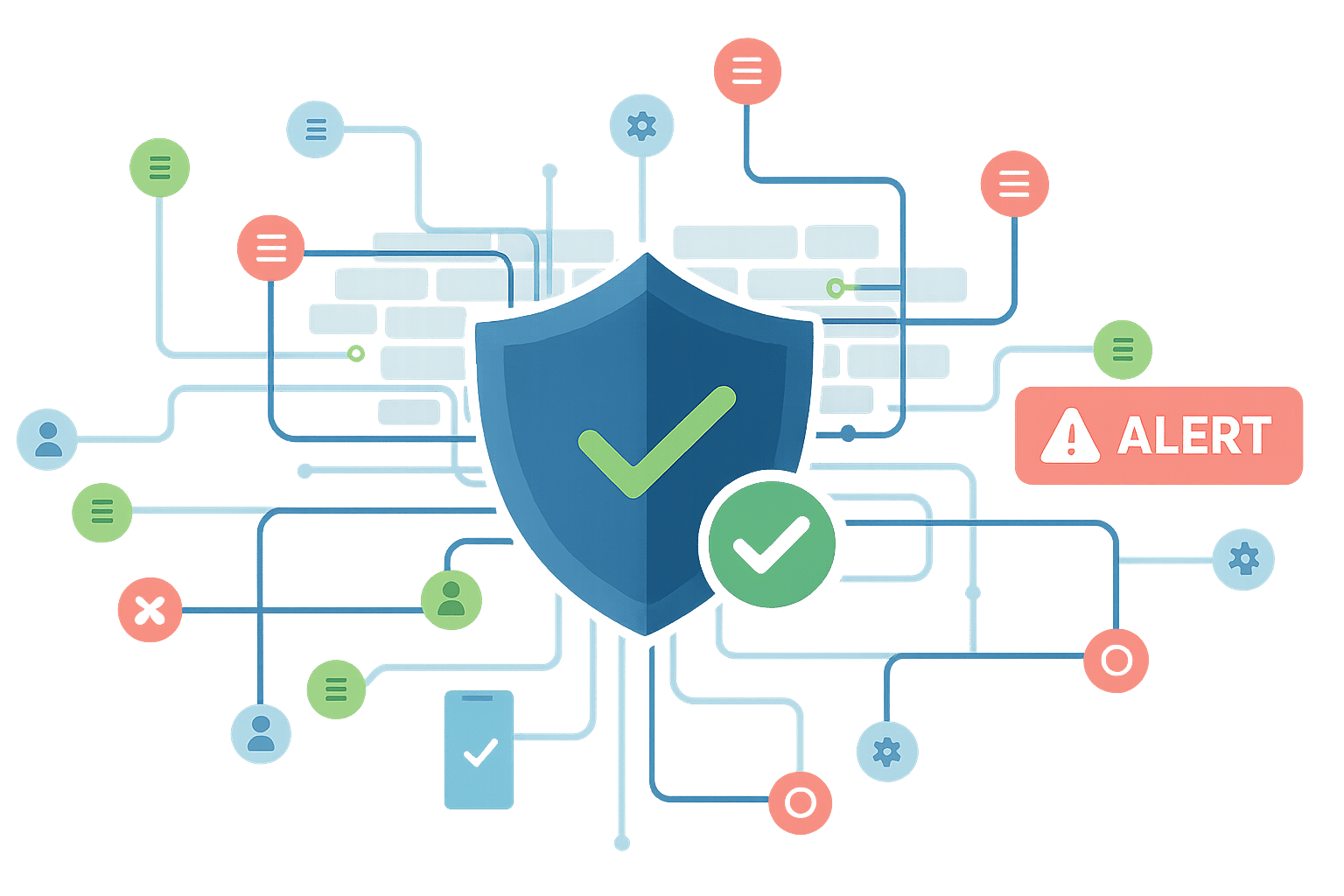 Cybersecurity lab illustration