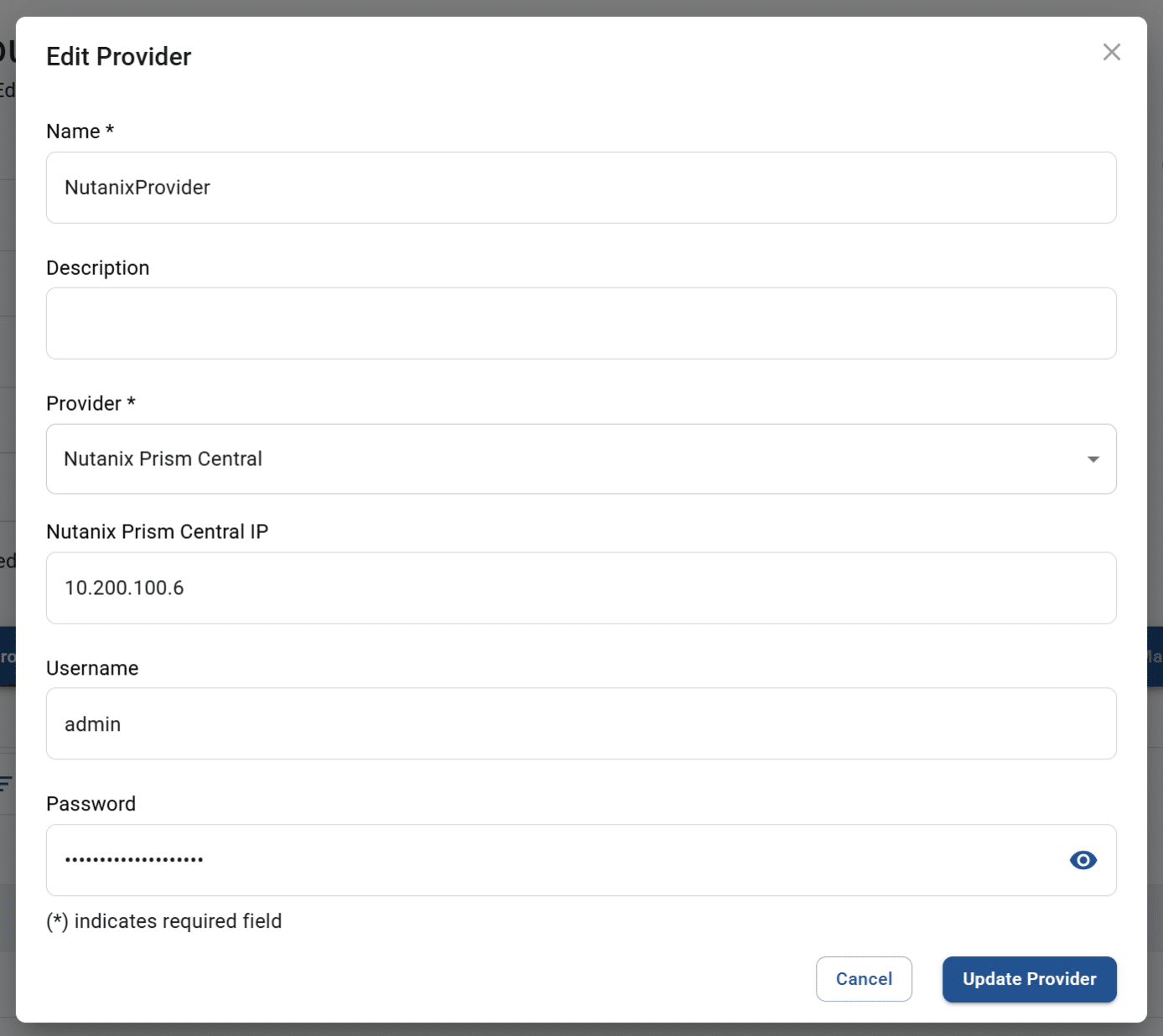 edit provider pop-up screen for a resource hub