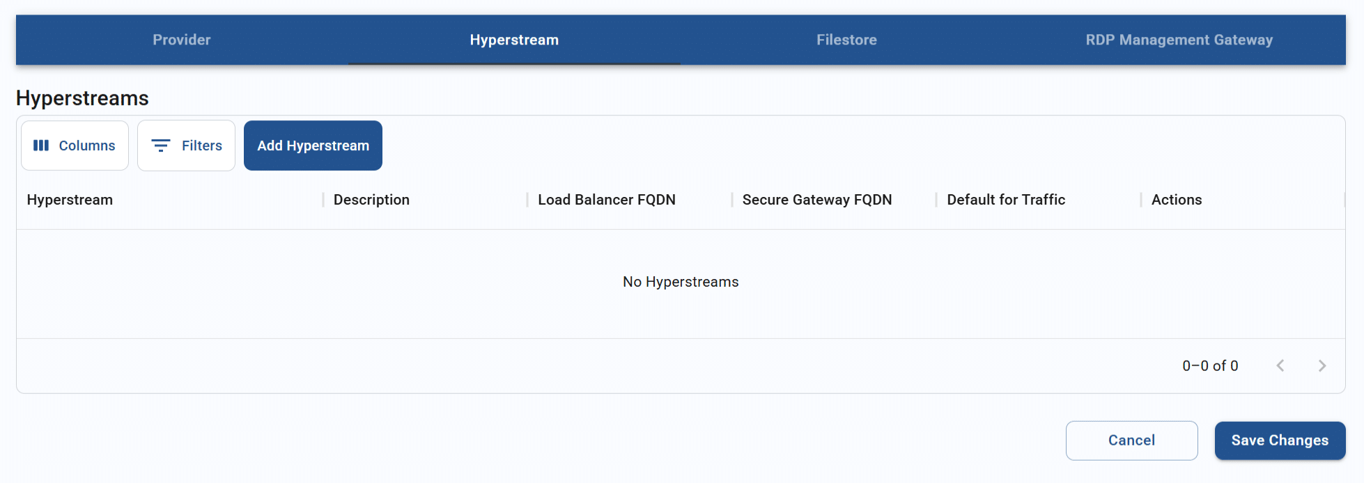 hyperstream tab for a resource hub